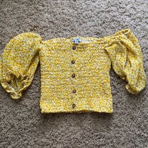 Floral Tube Top with Puff sleeves